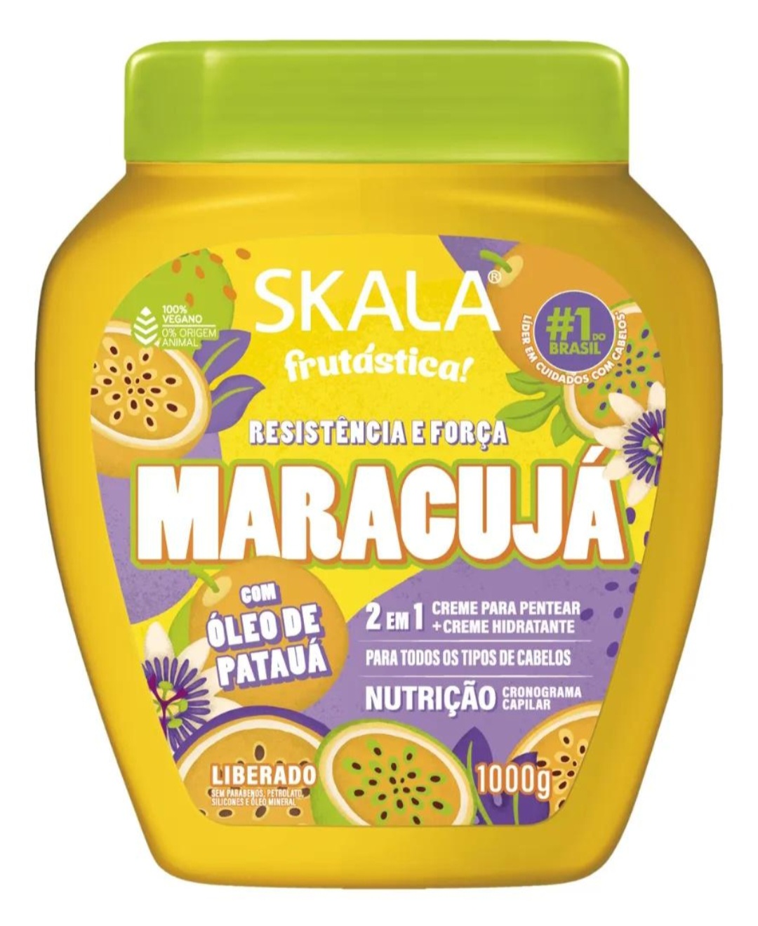 ماسک مو ۲ در ۱ اسکالا (SKALA) مدل Maracujá با عصاره میوه پشن‌فروت (ماراکوجا) و روغن پاتائوا ۱۰۰۰ گرمی برزیلی اورجینال