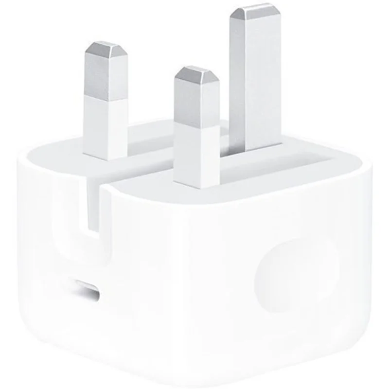 ۵ عدد شارژر ۲۰ وات اورجینال آیفون شرکت اپل بارکد دار بدون کابل مدل A 2344   Apple ۲۰W 3pin Power Adapter