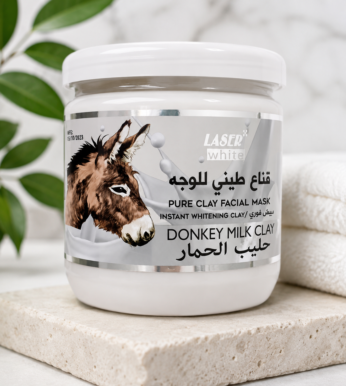 ماسک صورت گچی سفید کننده،لایه بردار پاک کننده  ۴۰۰ میلی برند لیزر شیرالاغ محصول هند