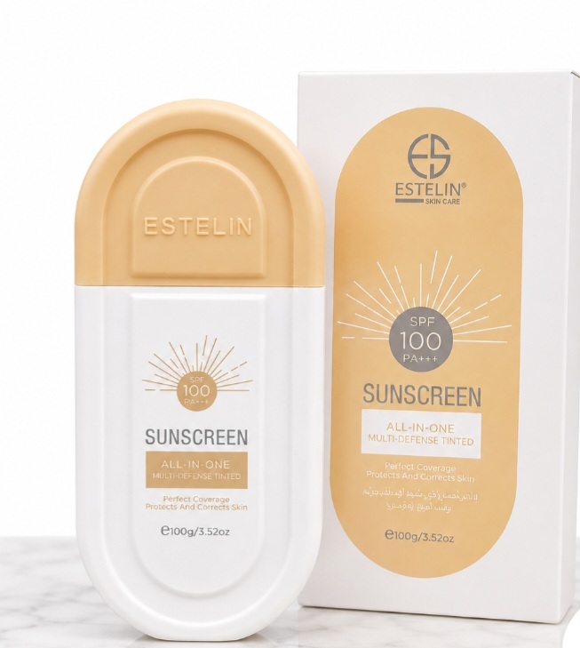 کرم ضدآفتاب رنگی استلین spf100 +++pAمدلmulti-Defense حجم ۱۰۰ میل